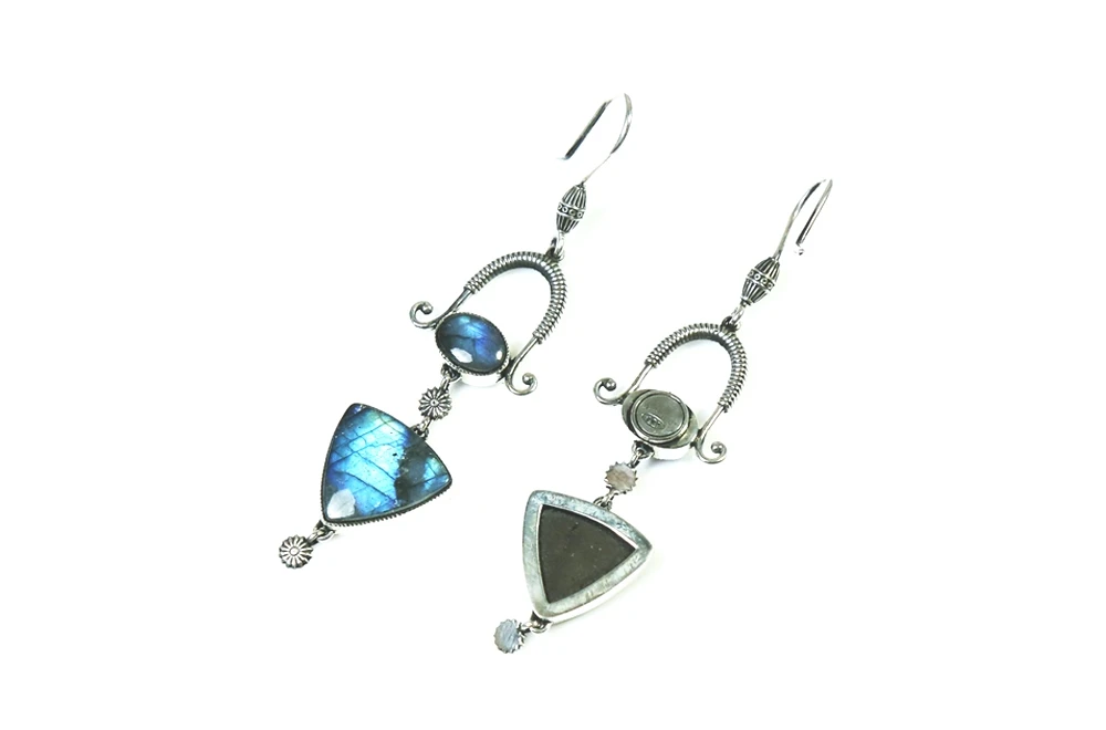 Ethnic Earrings "Colorful" with Labradorite thumbnail